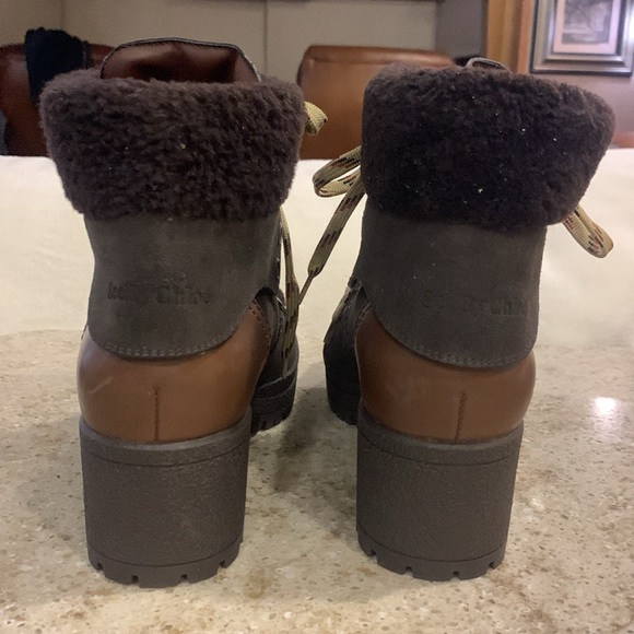 NWOT SEE BY CHLOÉ Eileen leather Lace-Up Shearling-Lined Hiking Boots Size 10.5 - Picture 12 of 15